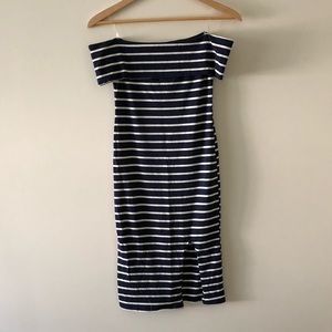 Off the Shoulder Striped Dress